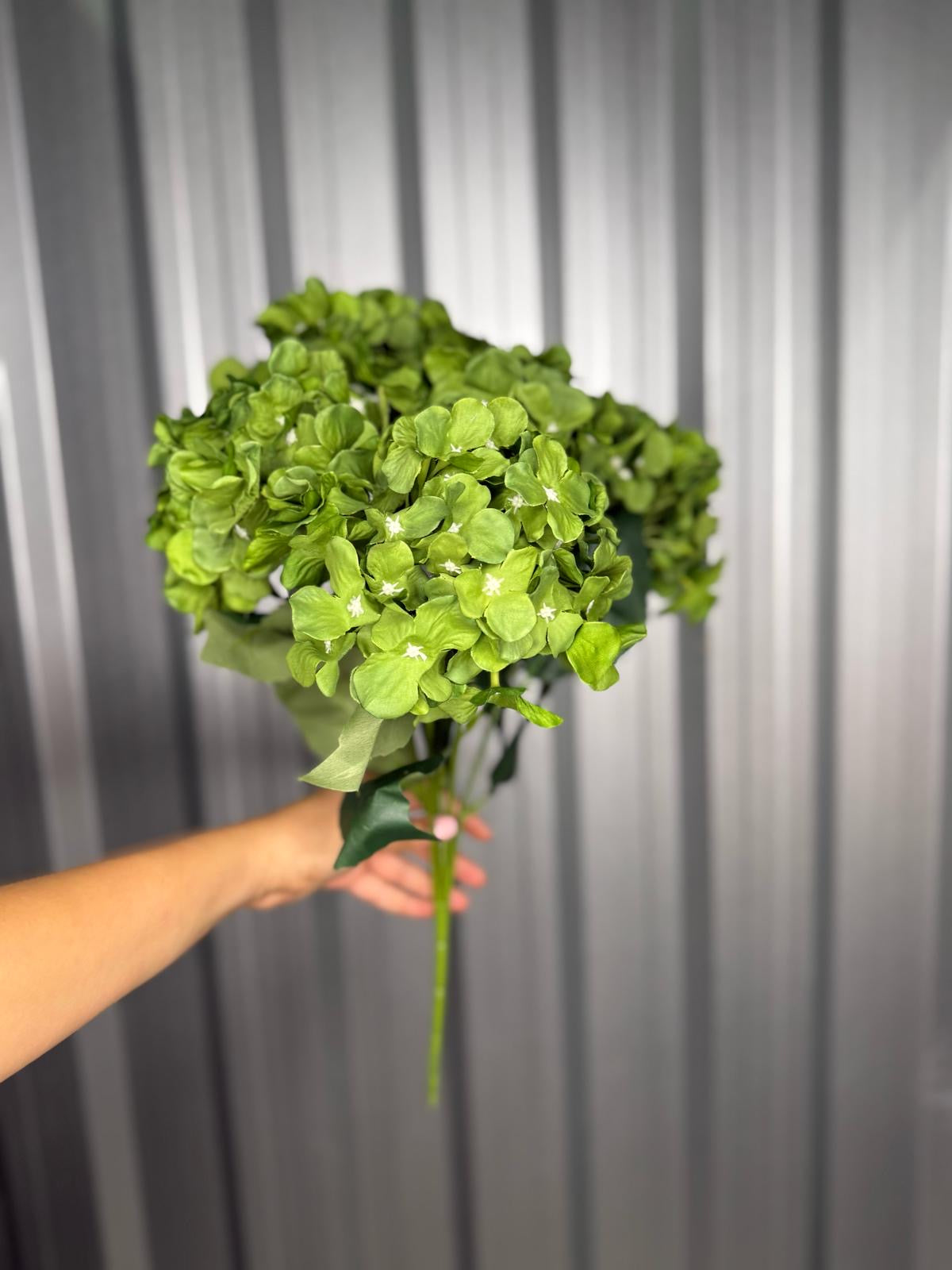 Dark Green 6 Head Hydrangea