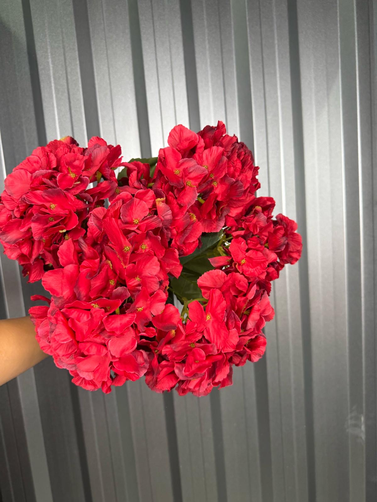 Deep Red 6 Head Hydrangea