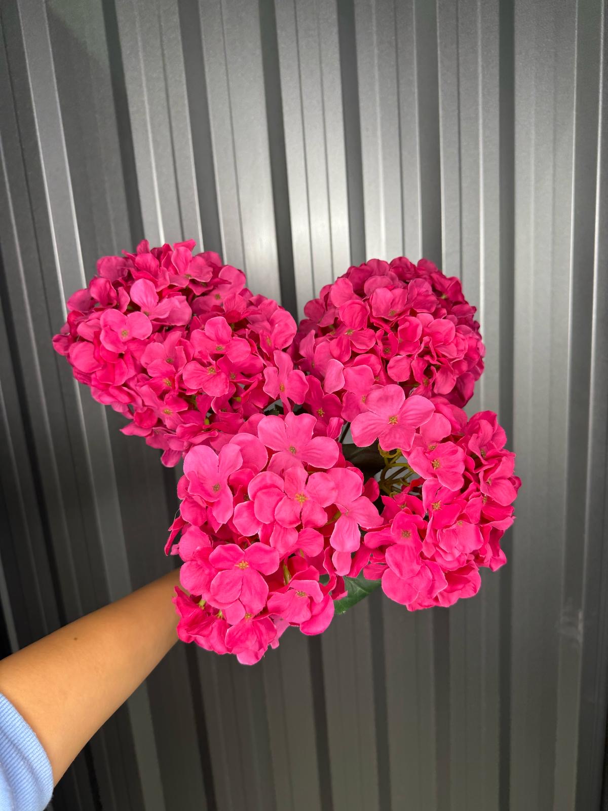 Hot Pink 6 Head Hydrangea