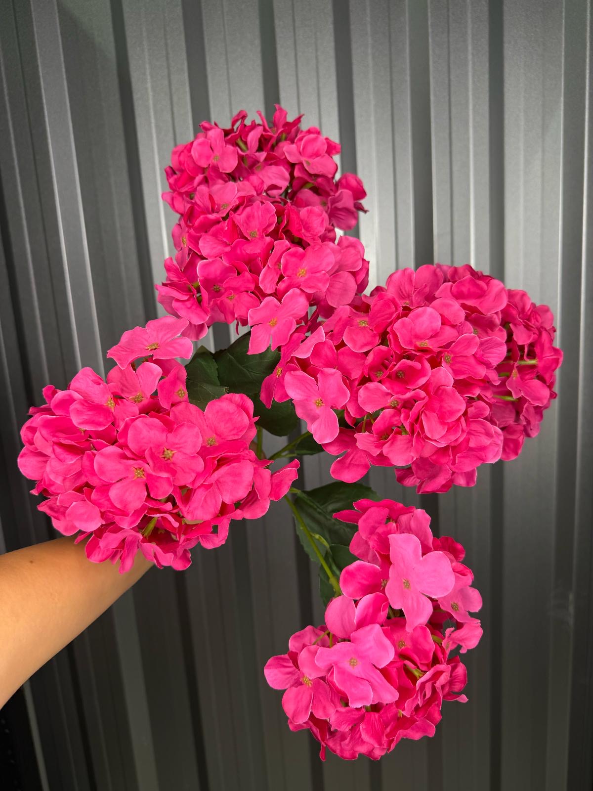 Hot Pink 6 Head Hydrangea