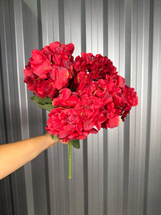 Deep Red 6 Head Hydrangea